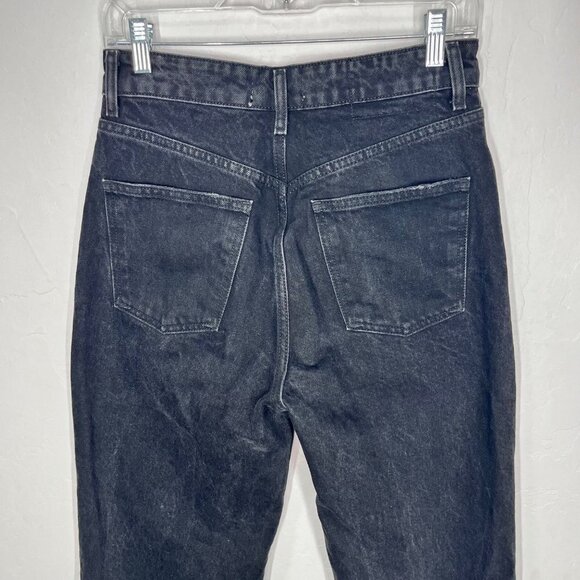 Zara black wide leg ripped knee Jeans Size 6 High Waisted Y2K - Picture 8 of 9